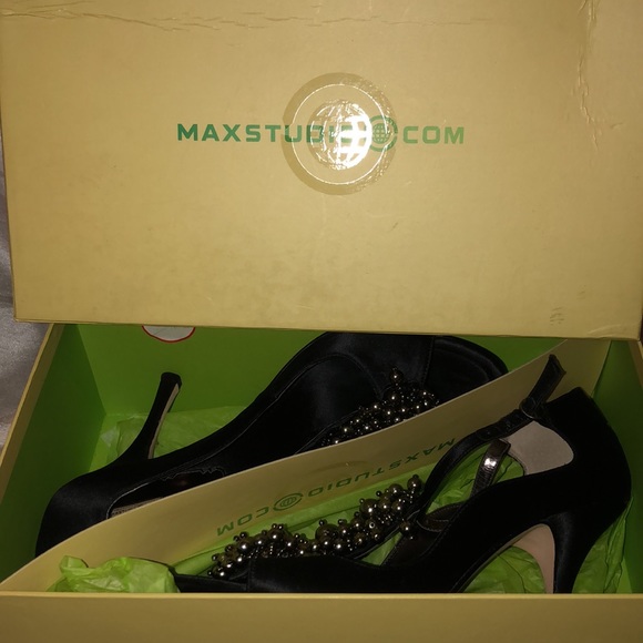MaxStudio.com black jeweled heels - Picture 6 of 7